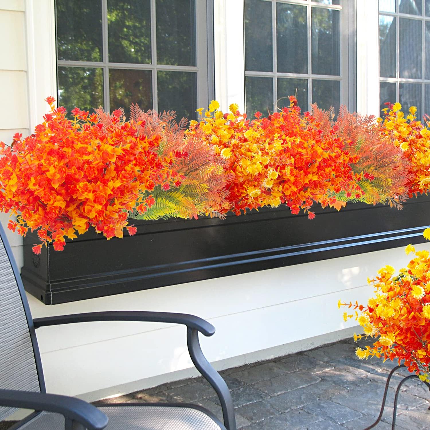 12 Bundles Artificial Fall Flowers UV Resistant Autumn Decor