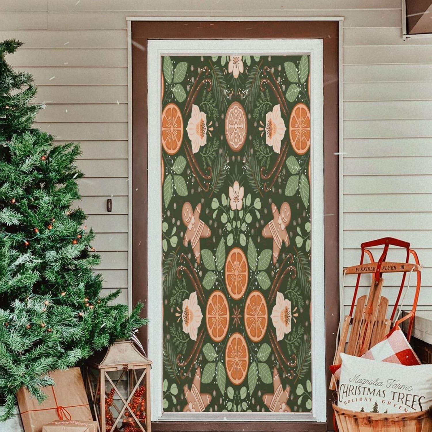 Susiyo Winter Food Botanical Spices Halloween Door Cover 32x79 In