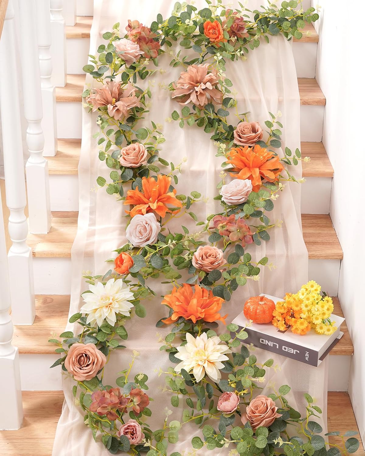 Waipfaru Fall Garland Decor 607 Ft Eucalyptus Flowers