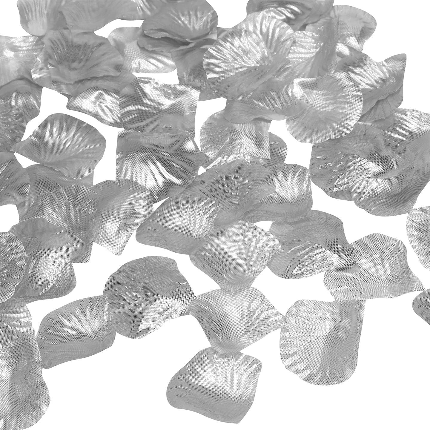Millennial Essentials 1350 Pcs Artificial Silk Rose Petals Silver