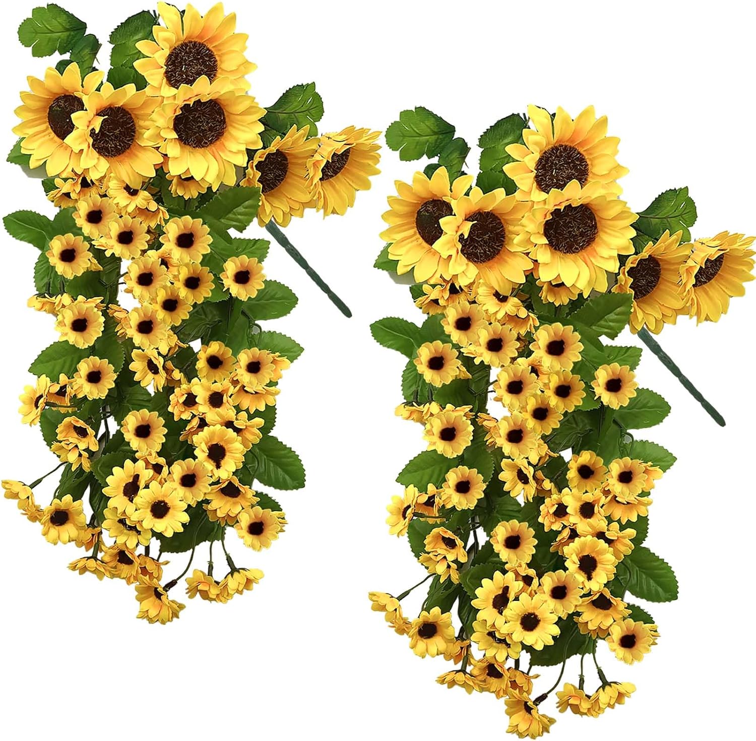 Daily Treasures 2PCS Artificial Hanging Yellow Sunflowers