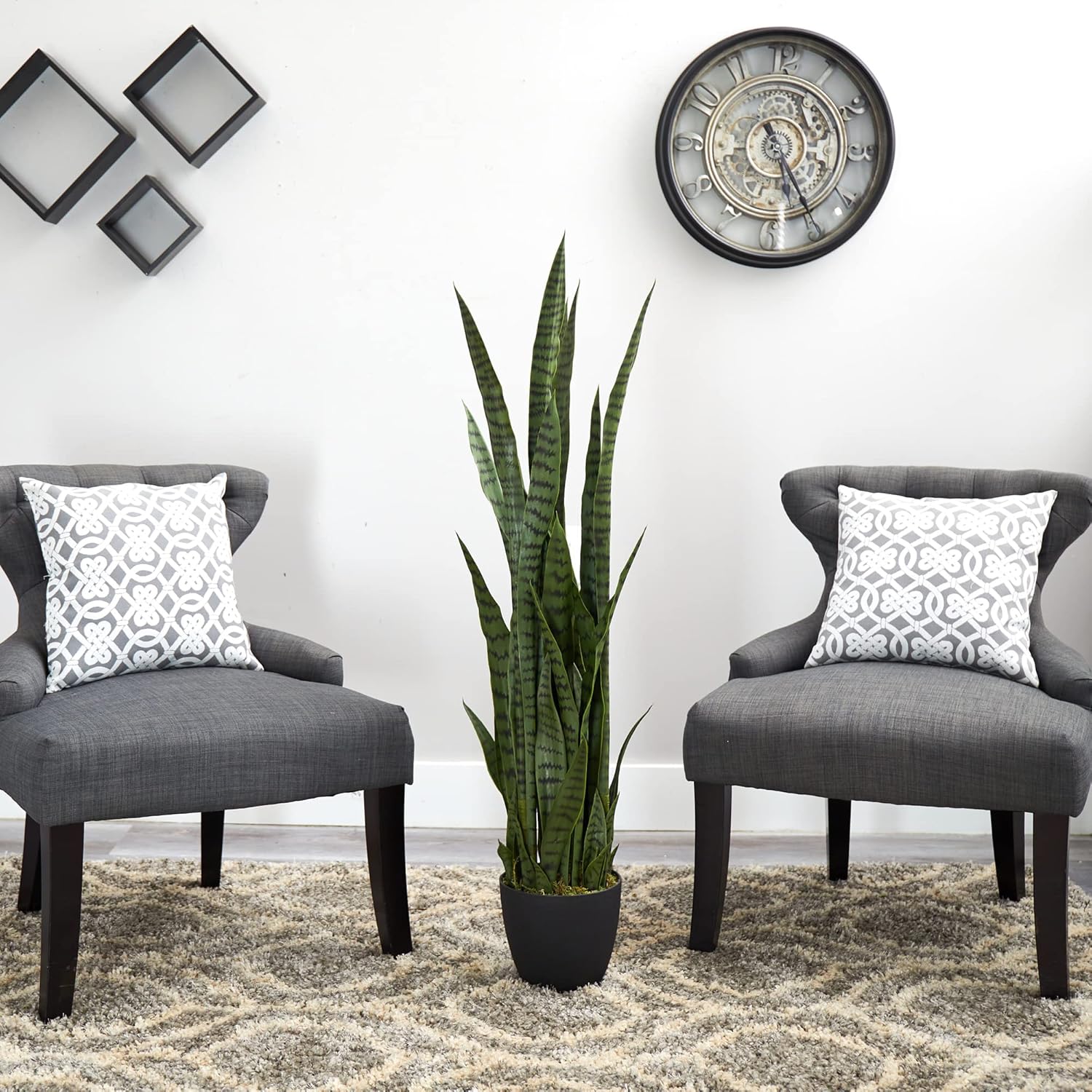 Nearly Natural 46 Inch Sansevieria Artificial Silk Plants Green