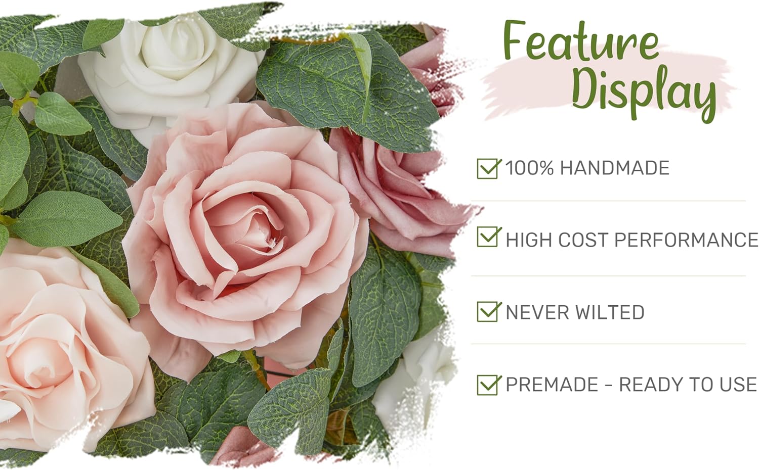 WEDFLOR Wedding Arch Flowers with Drapes Kit Pack of 5