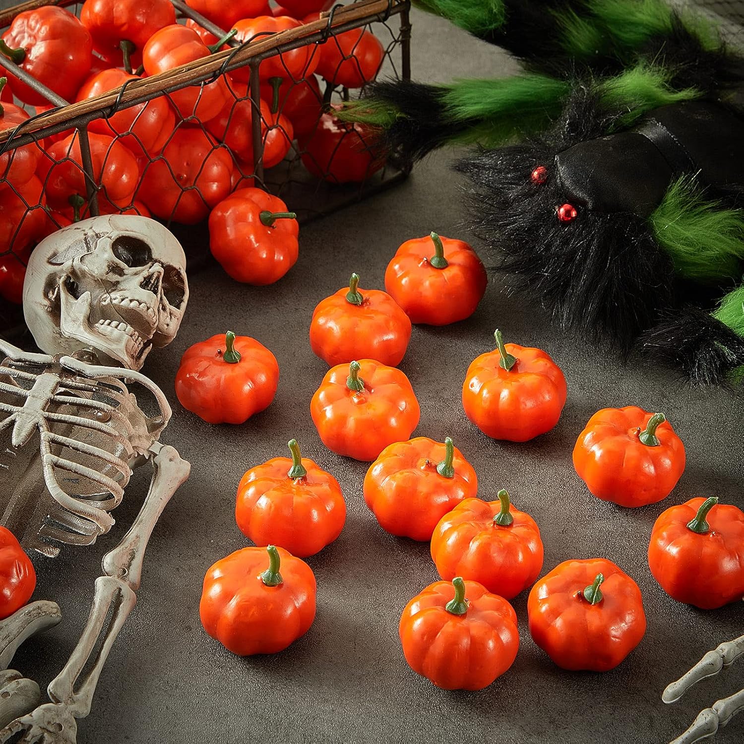 WILLBOND Artificial Mini Pumpkins 50 Piece Set