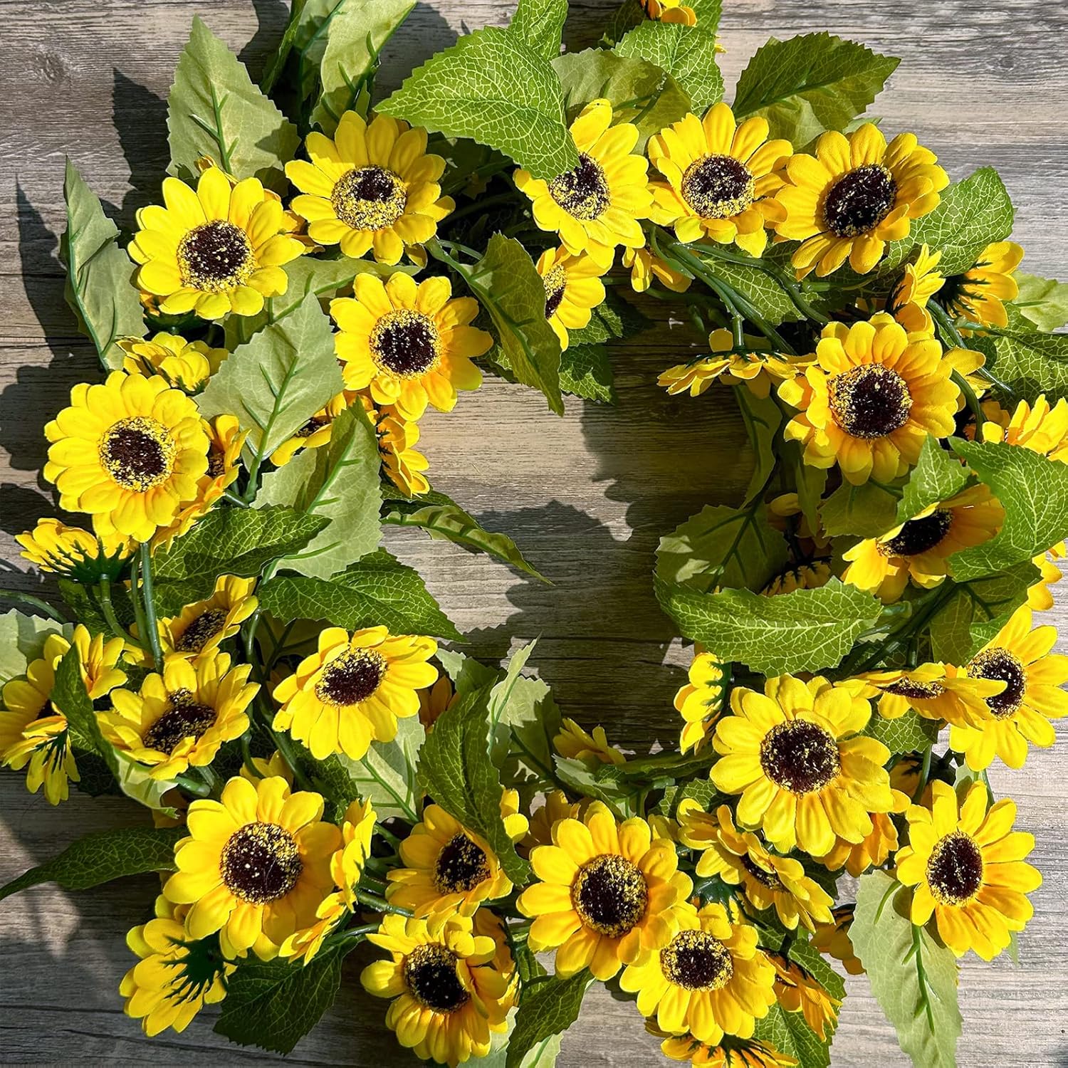 Winlyn 2 Pcs 59 Ft Artificial Sunflower Garland