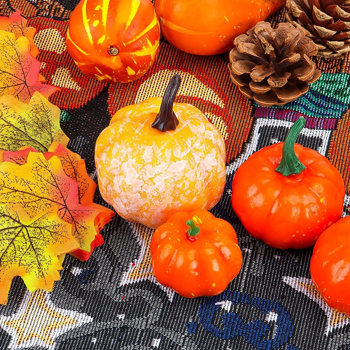50 Piece Halloween Artificial Pumpkin Decor Set