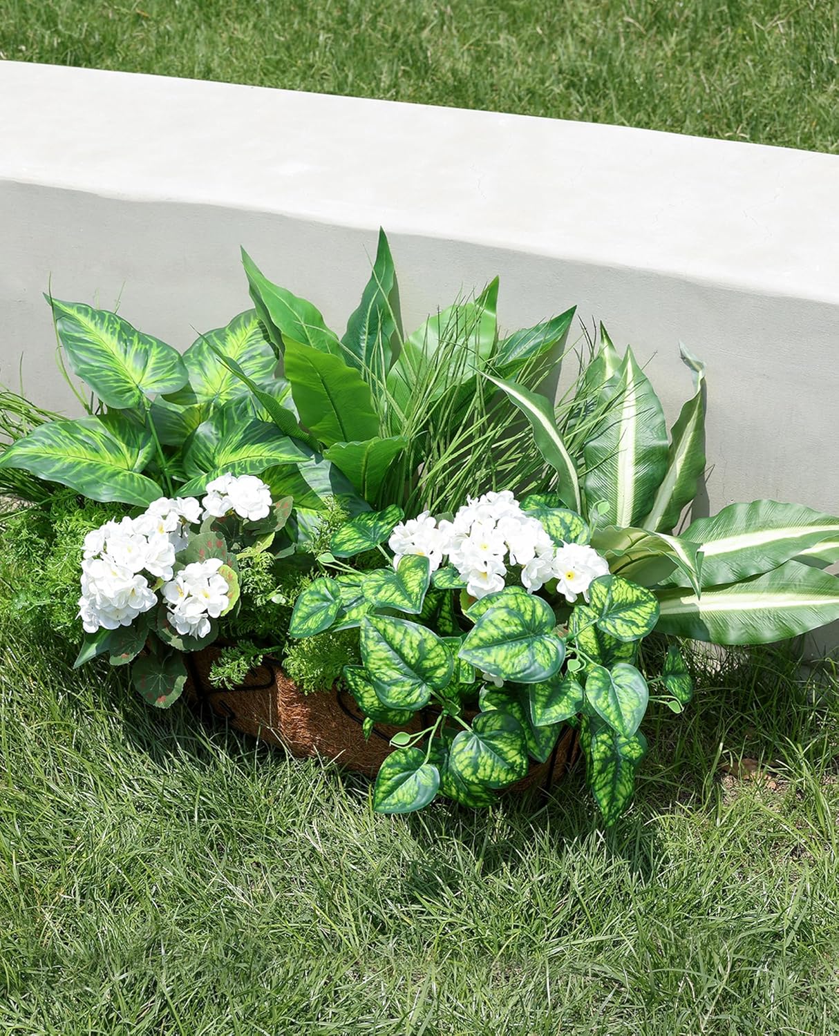 10 Bundles Artificial Greenery Plants and Flowers for Outdoor