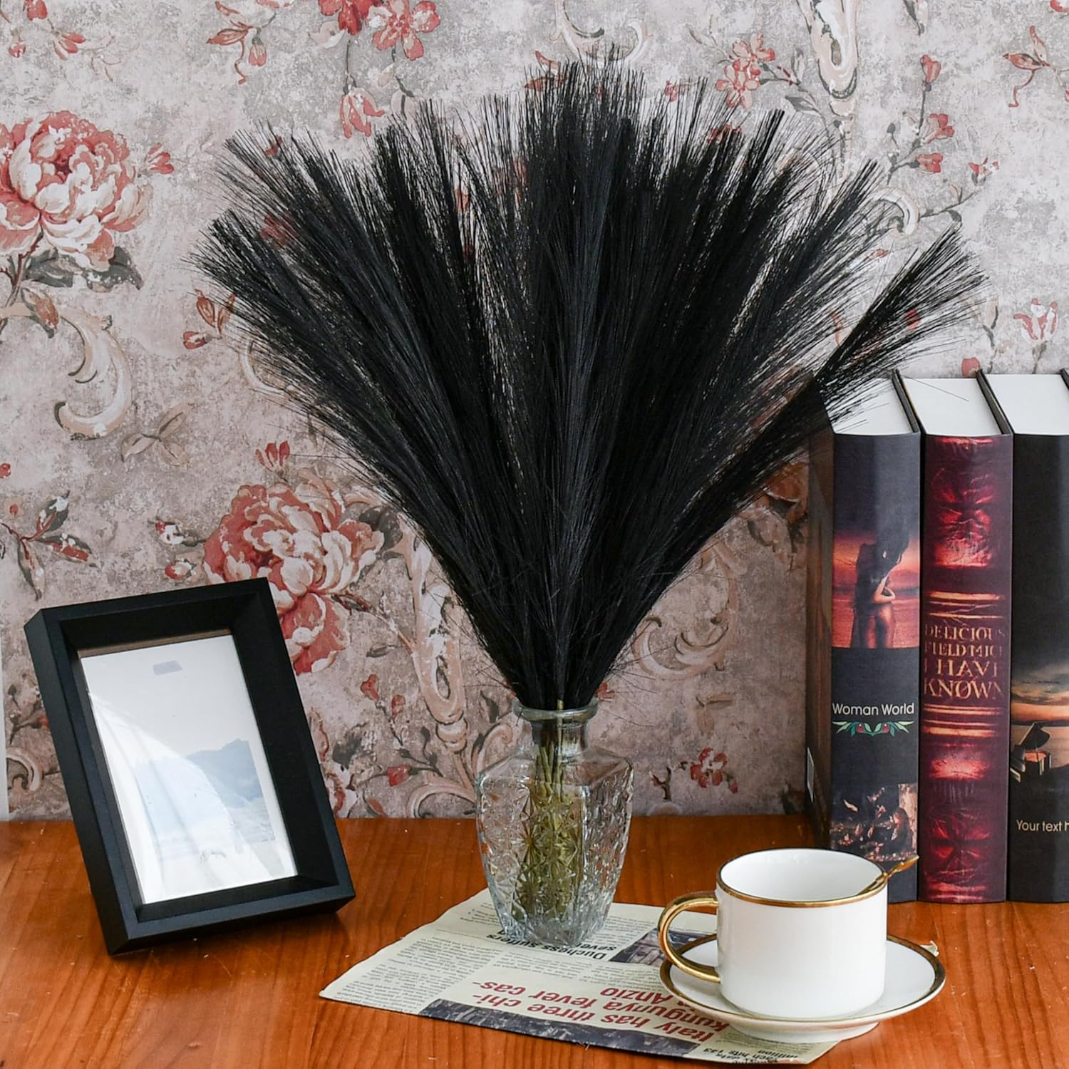 Mandys Black Silk Pampas Grass Bouquet 20 Stems