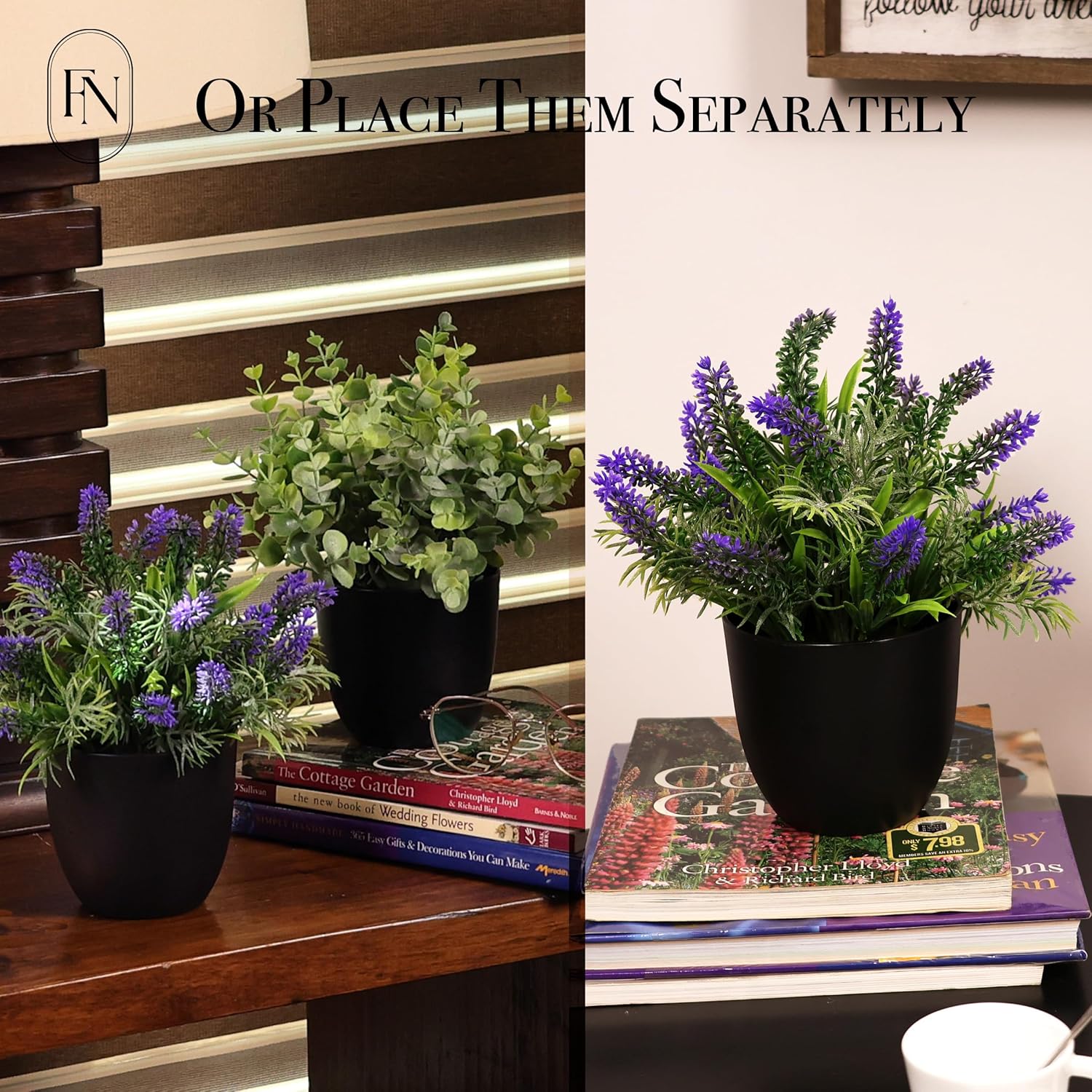 3 Pack 10 Inch Artificial Plant Greenery Pot