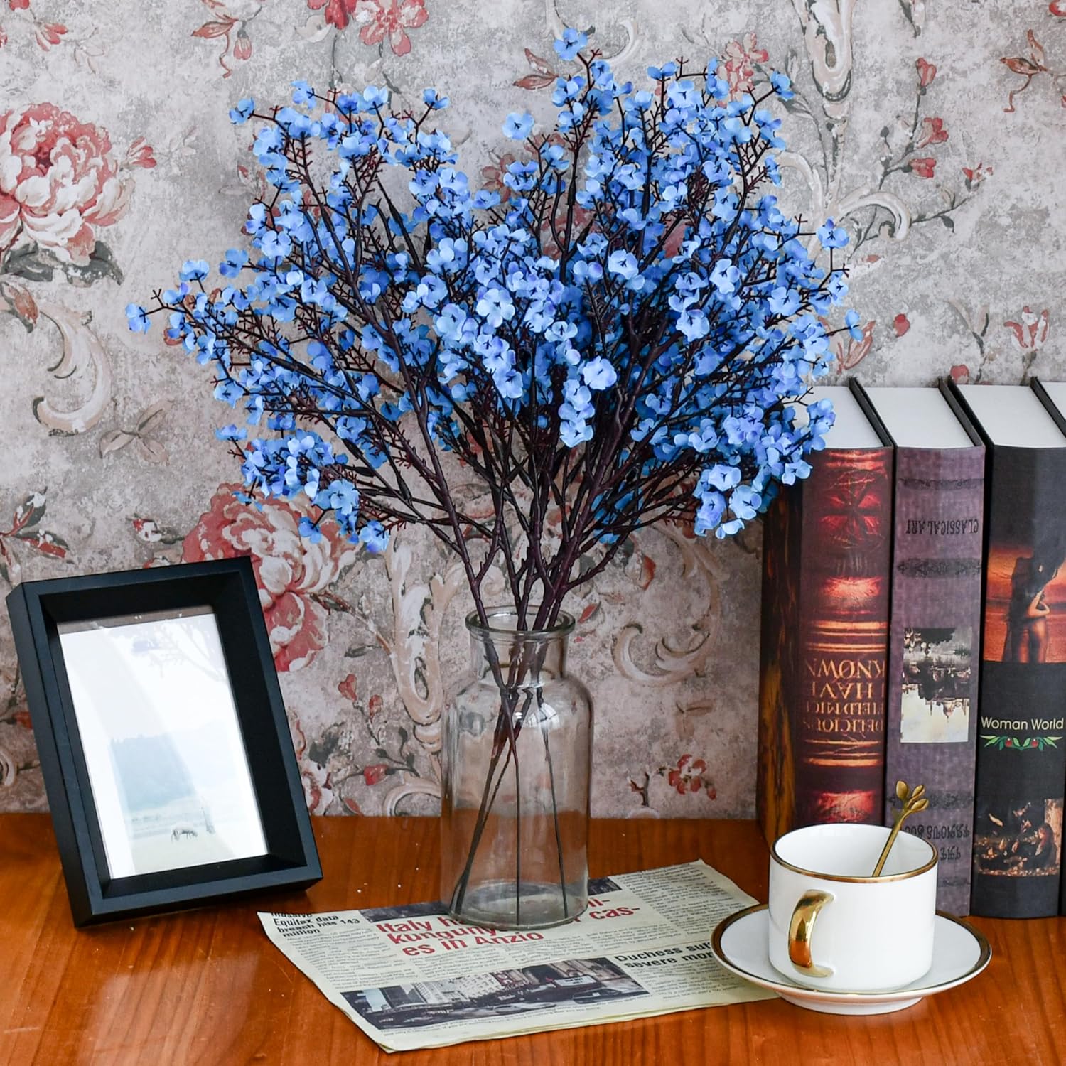 Mandys Royal Blue Artificial Babys Breath Flowers 15 Bundles