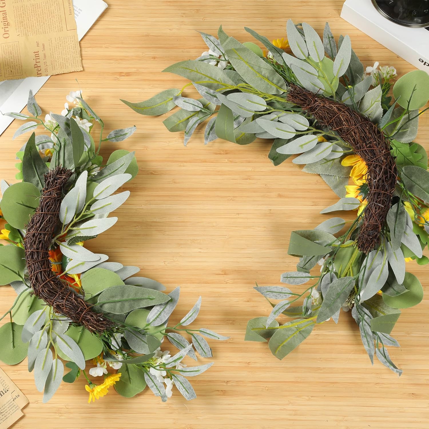 HW 2pcs Artificial Wedding Arch Flowers with Sunflower