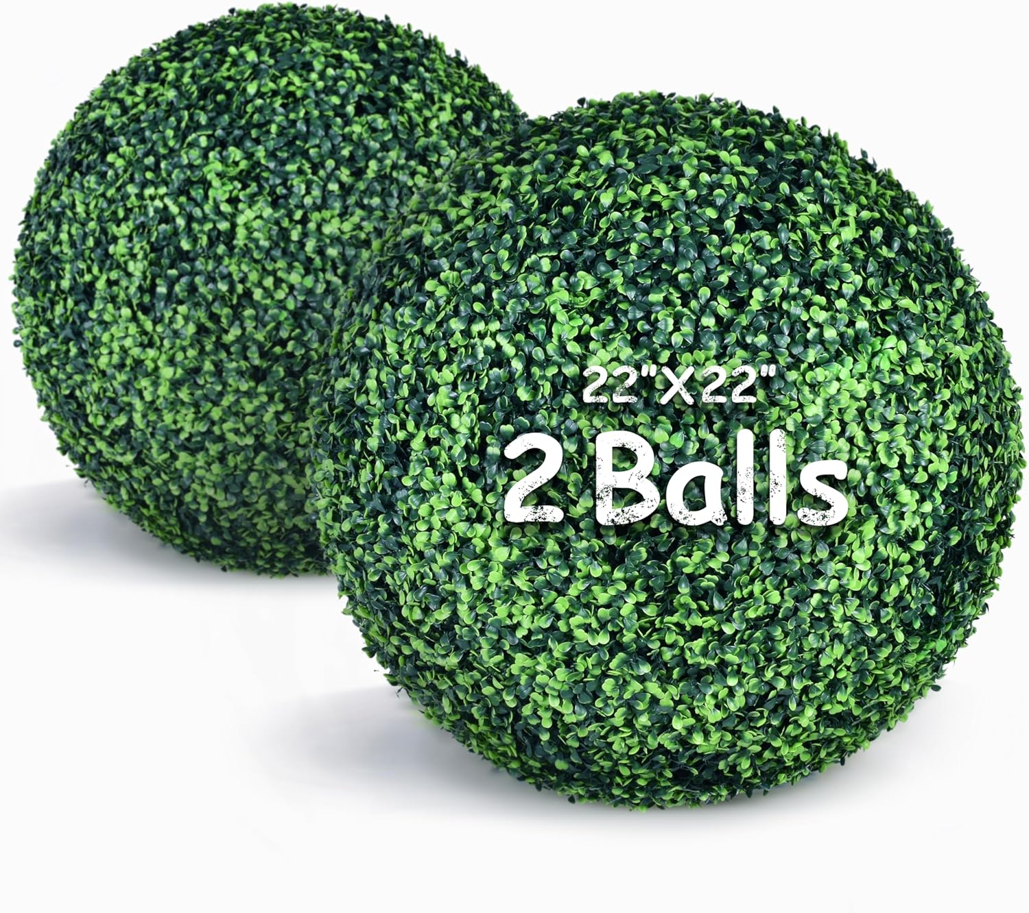 22 Inch 2 Pack Artificial Boxwood Balls Topiary Decor