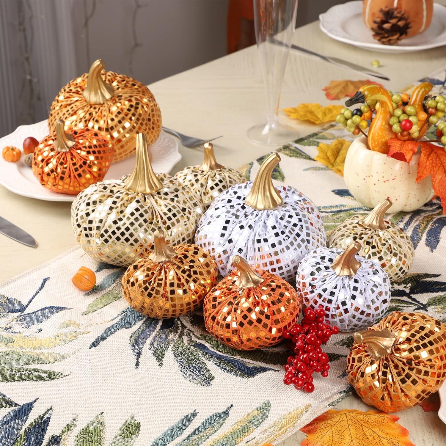 FORUP 12 Pcs Thanksgiving Pumpkin Set