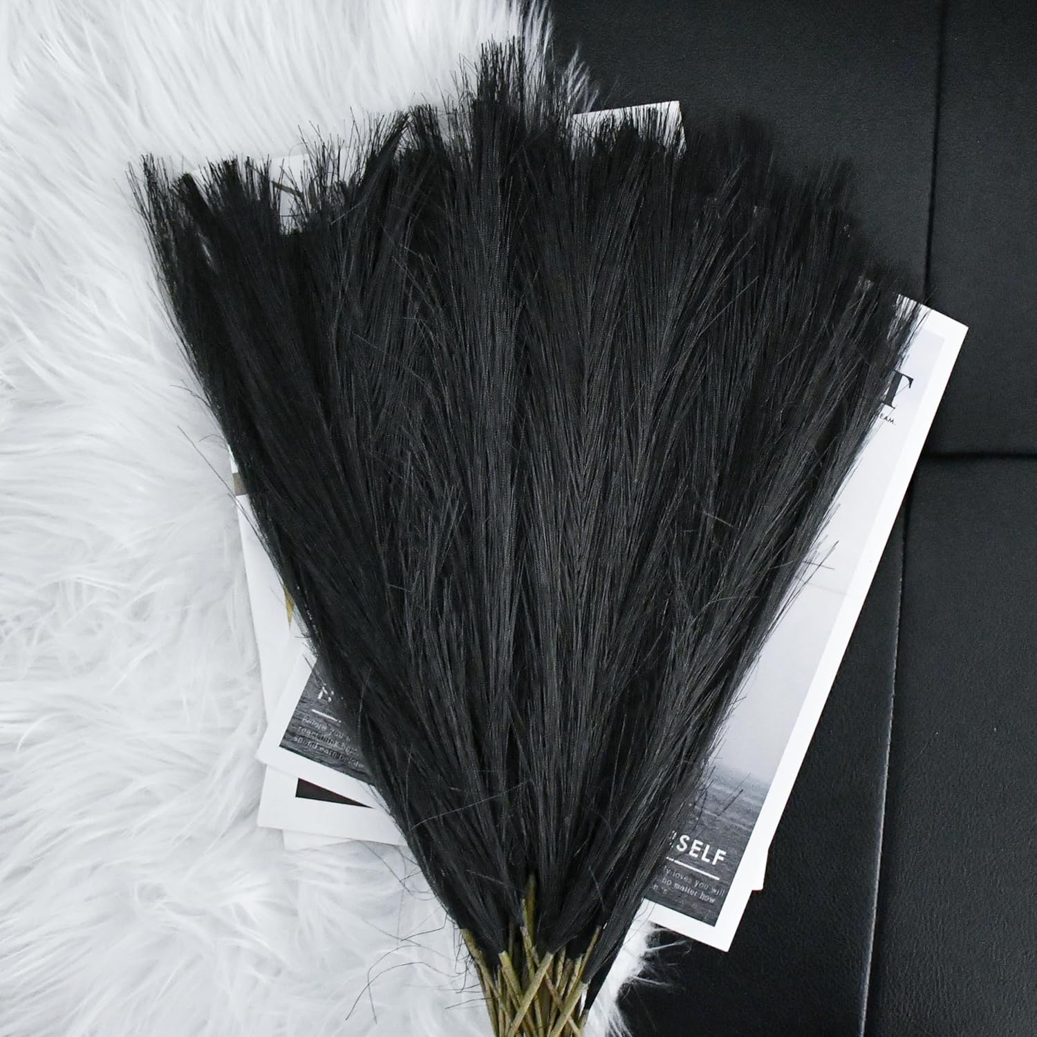 Mandys Black Silk Pampas Grass Bouquet 20 Stems