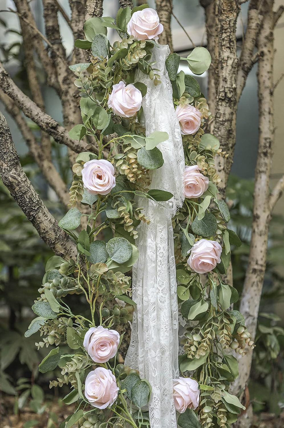 Miracliy Eucalyptus Garland with Flowers 65ft
