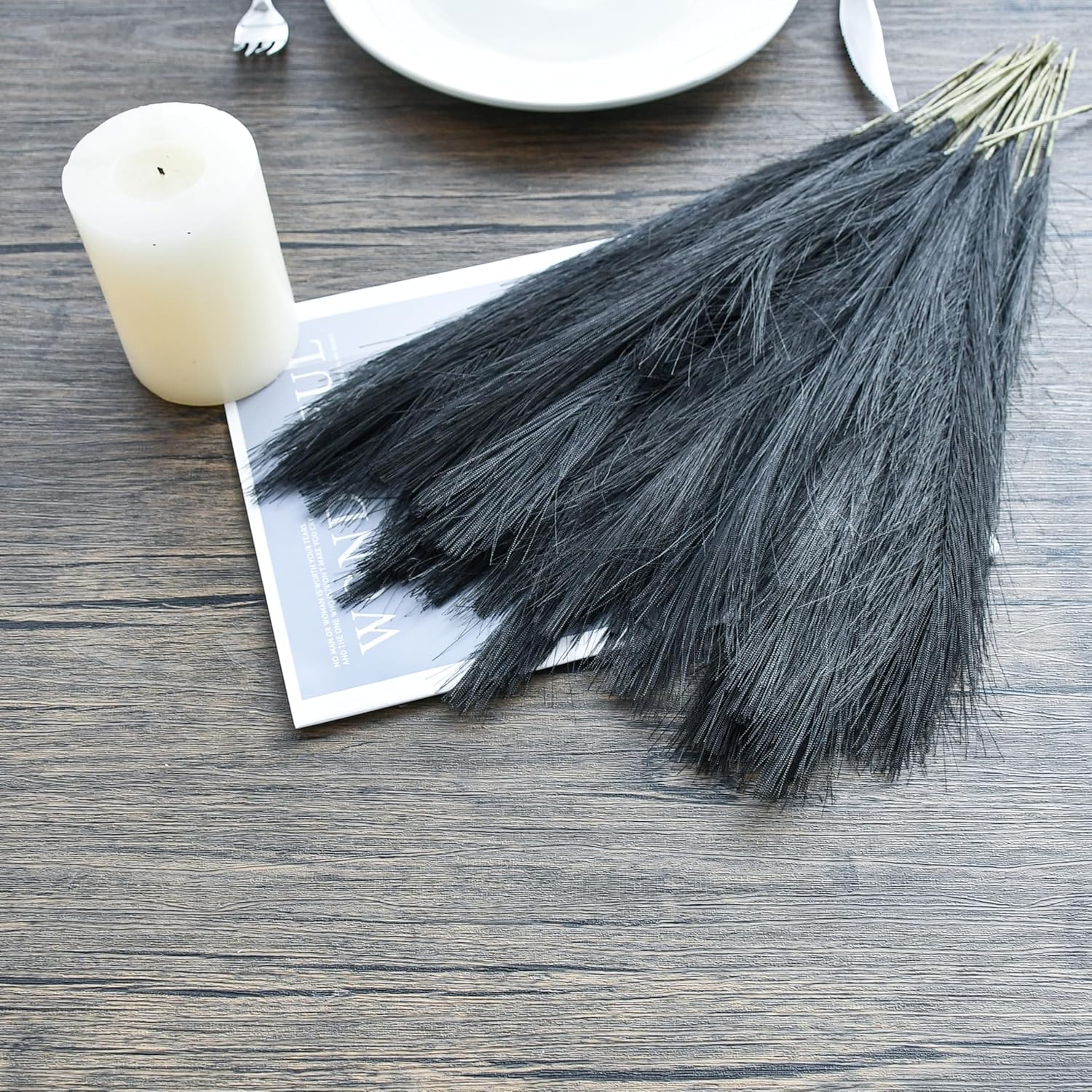Mandys Black Silk Pampas Grass Bouquet 20 Stems