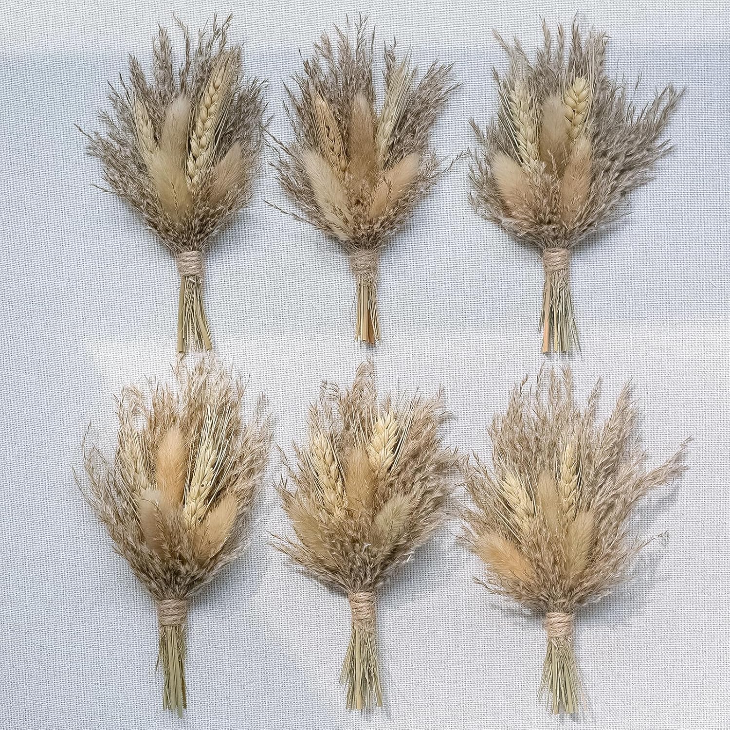 Mini Dried Flower Bouquet Pack of 6 Brown Pampas