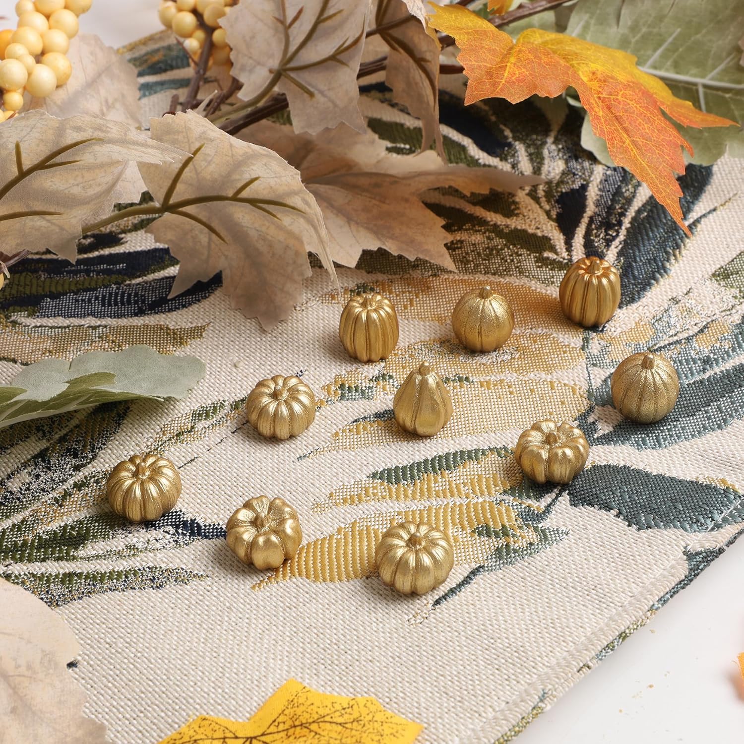 winemana Mini Pumpkins Fall Decorations 80 Pack Gold