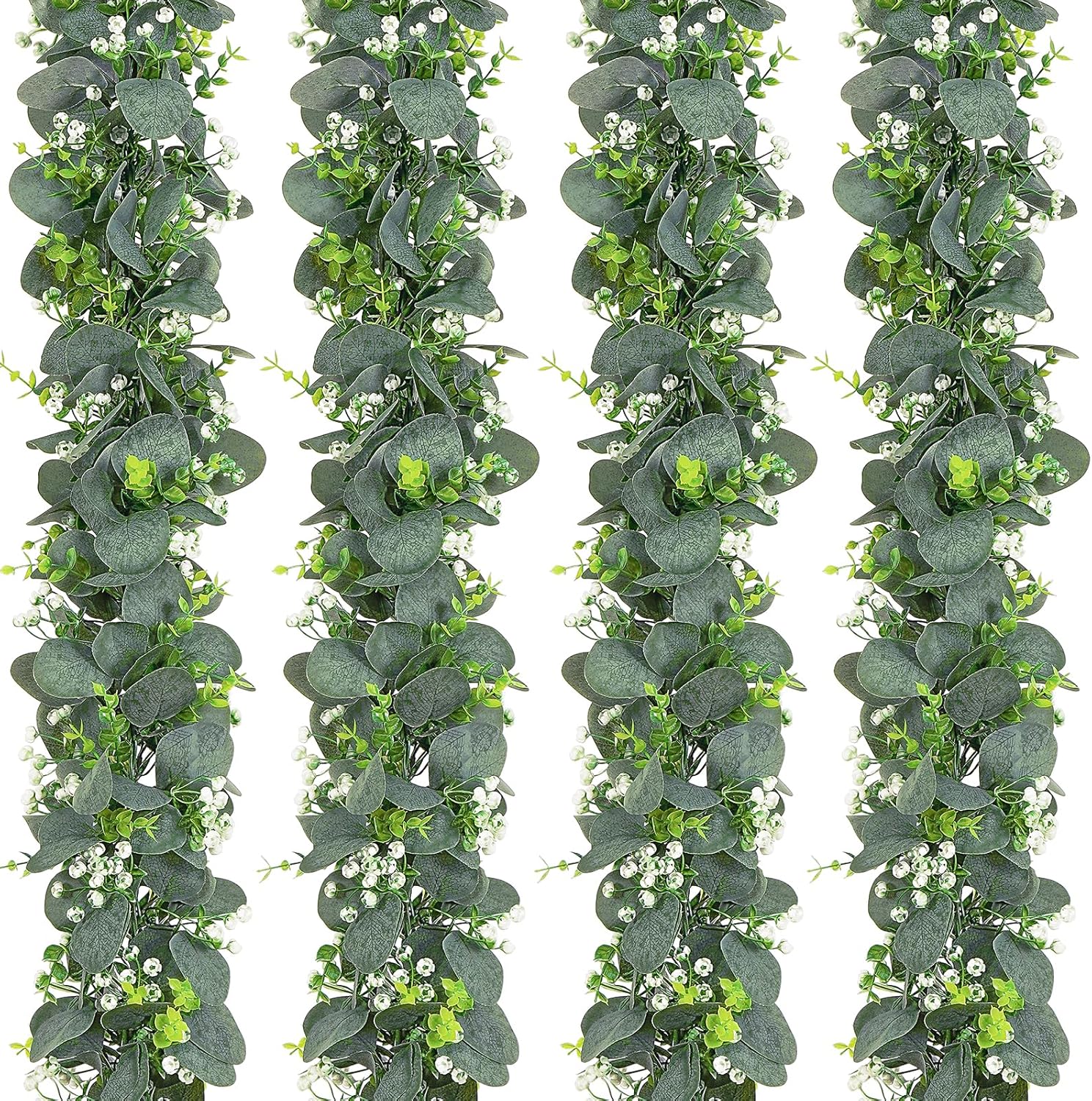 Dolicer 4 Pack 6FT Artificial Eucalyptus Garland