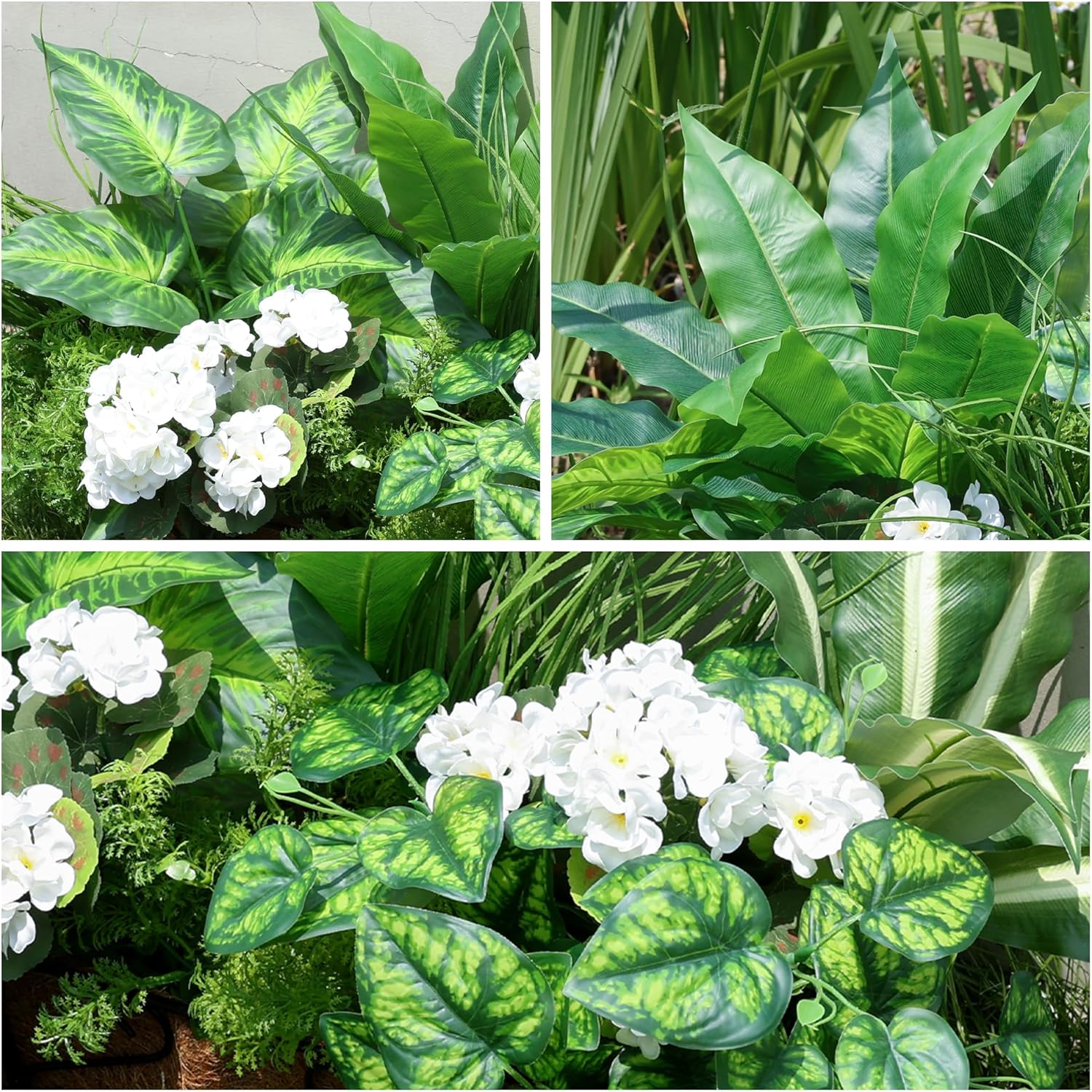 10 Bundles Artificial Greenery Plants and Flowers for Outdoor