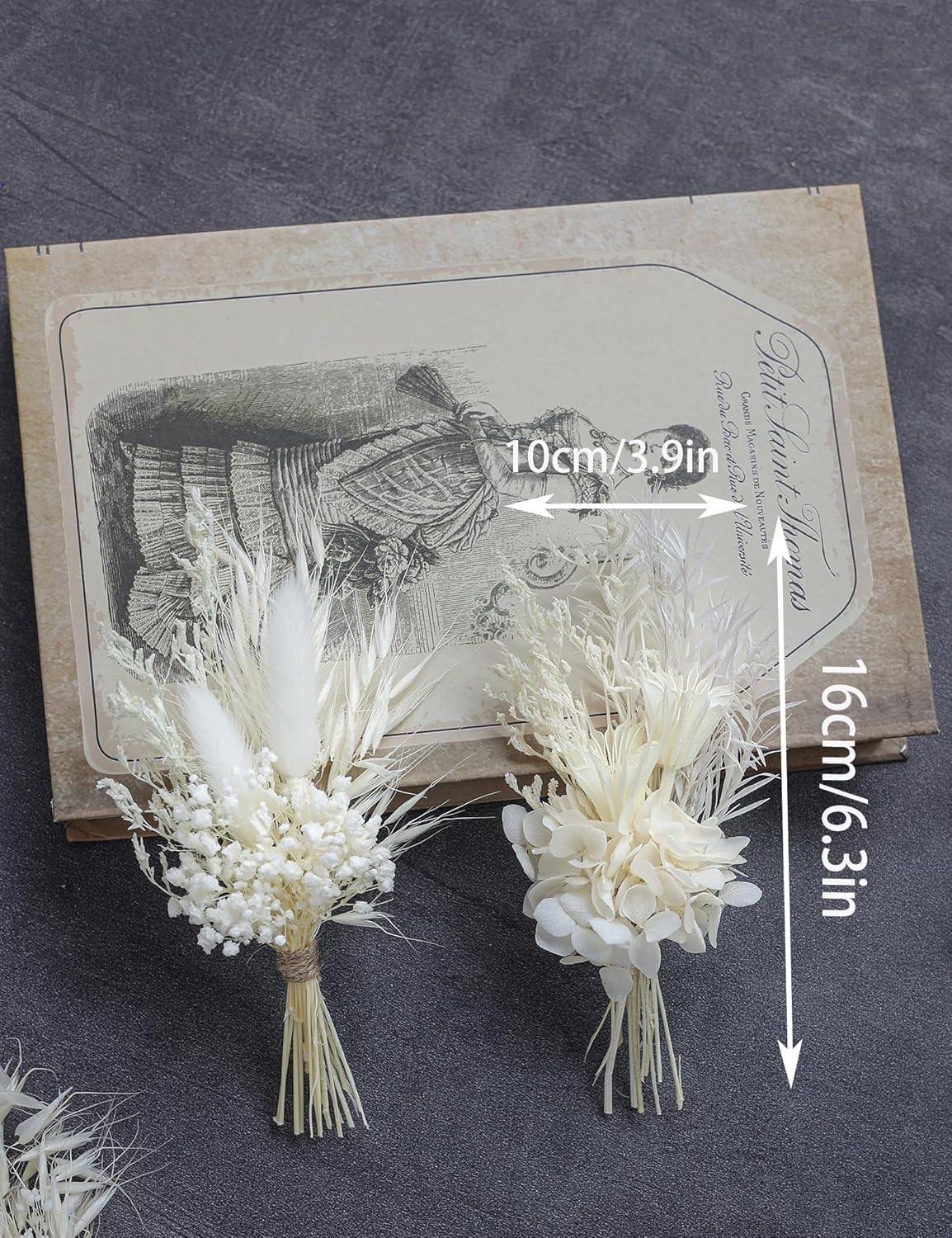 Mini Dried Flower Bouquet Pack of 6 White
