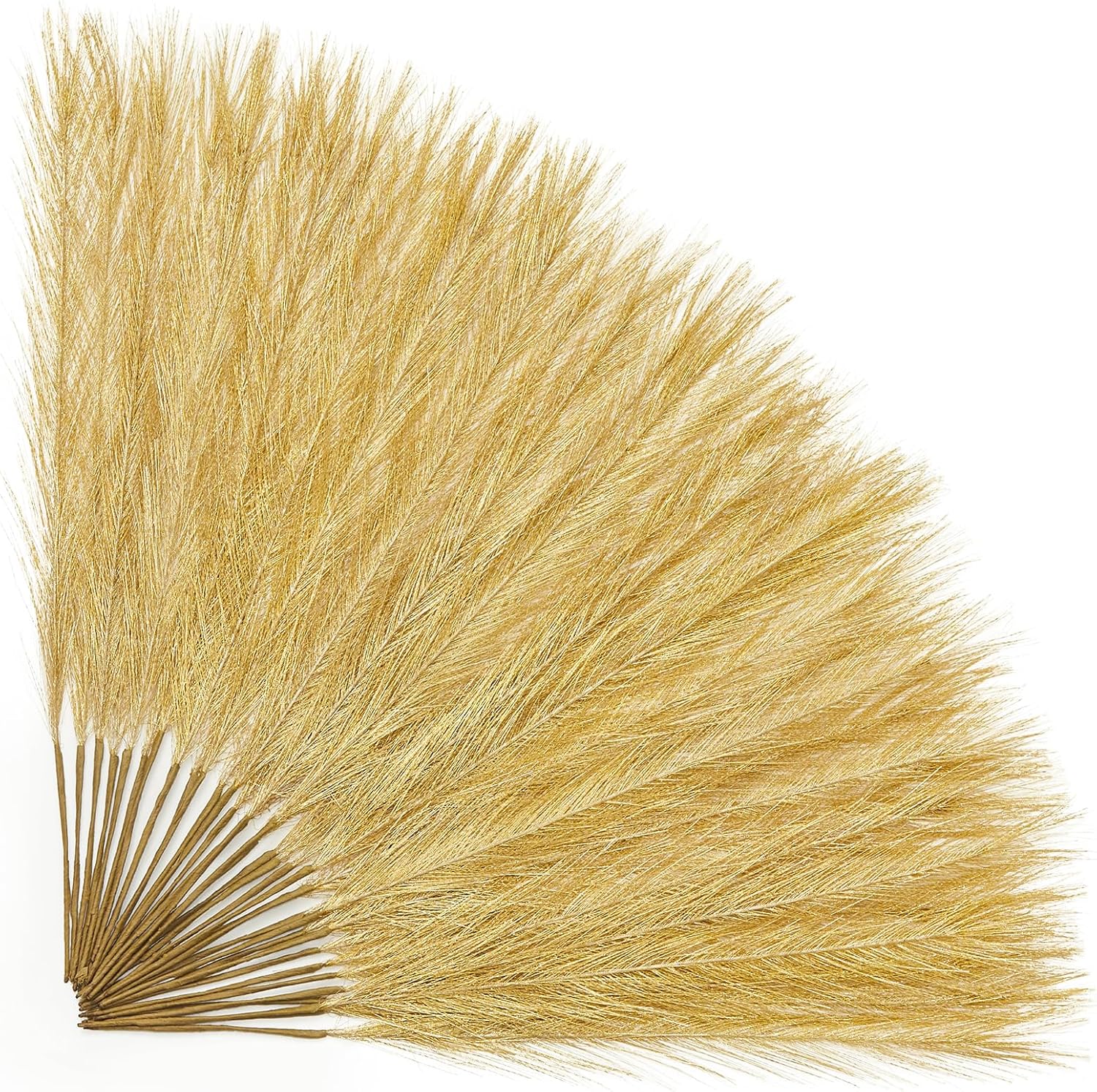 Alecono Gold Faux Pampas Grass 17 Inch Decor