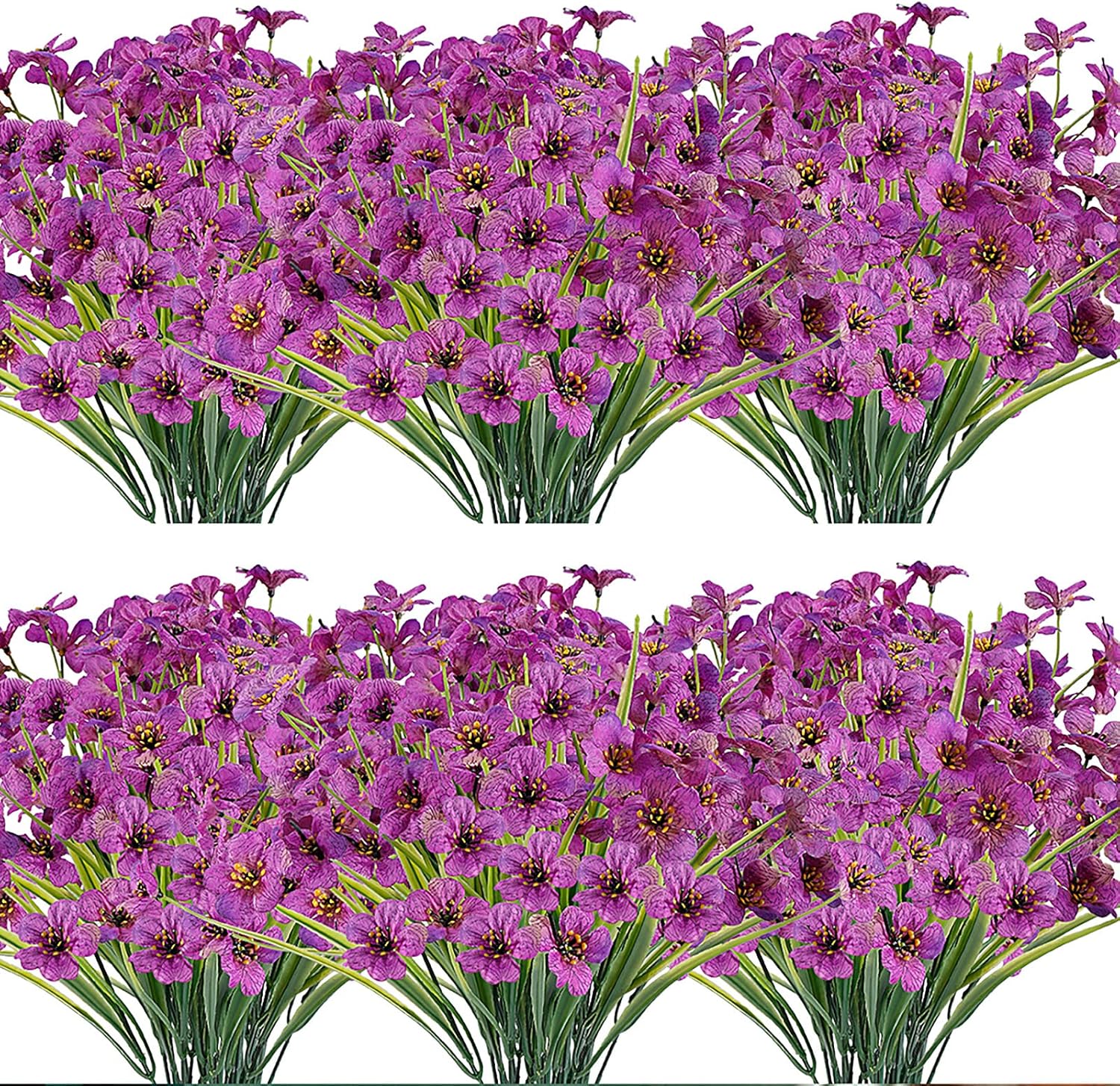 JEMONG 20 Bundles Artificial Flowers UV Resistant
